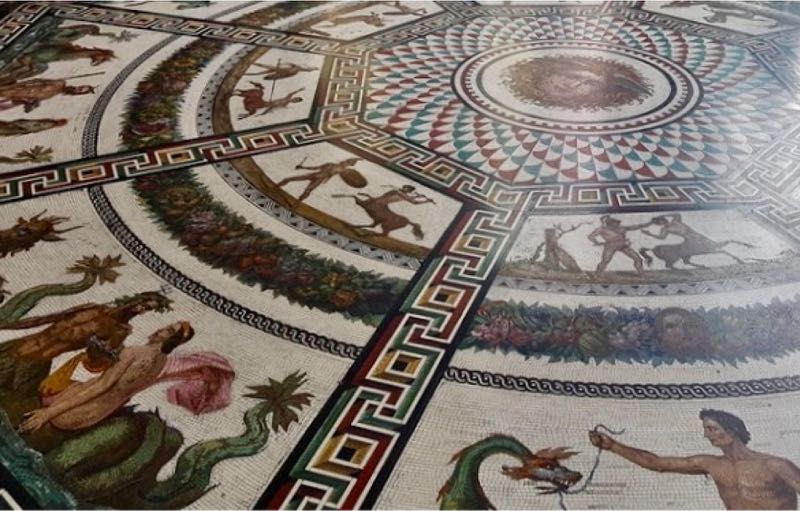 Roman Greek Mythology Mosaic Hermitage