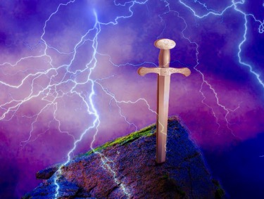 Excalibur sword in the stone