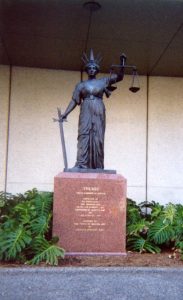 Statue of Themis outside the Queensland Supreme Court
