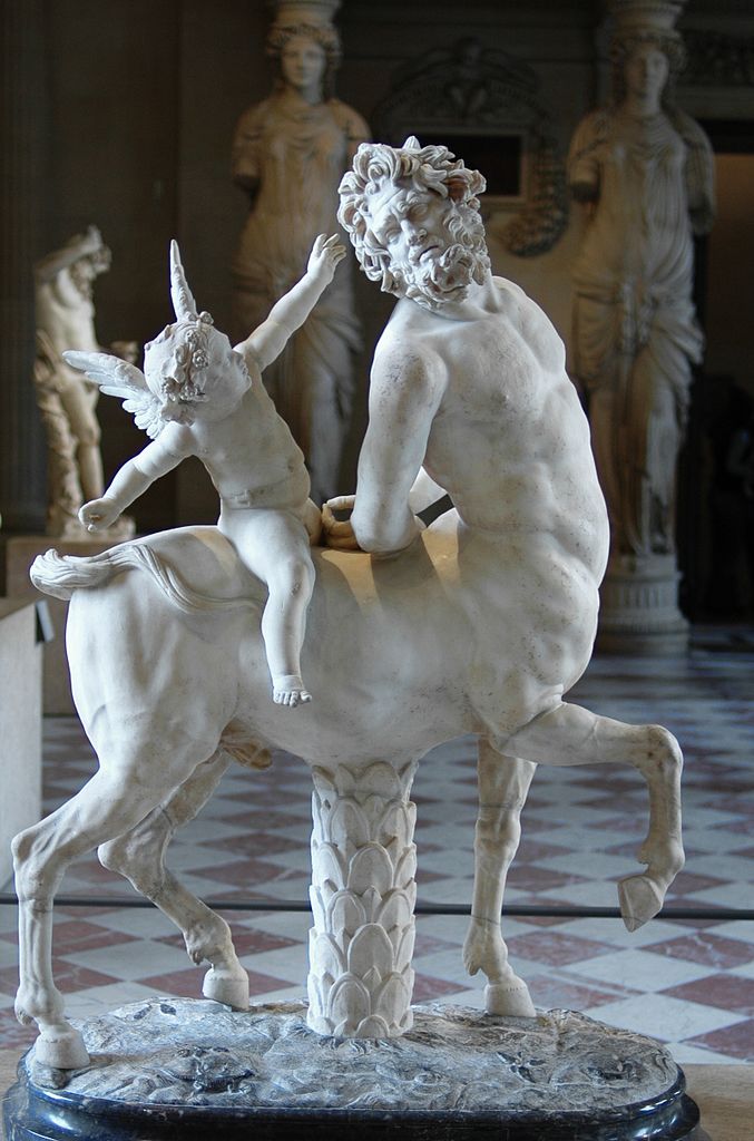 Centaur and Cupid Eros Sculpture