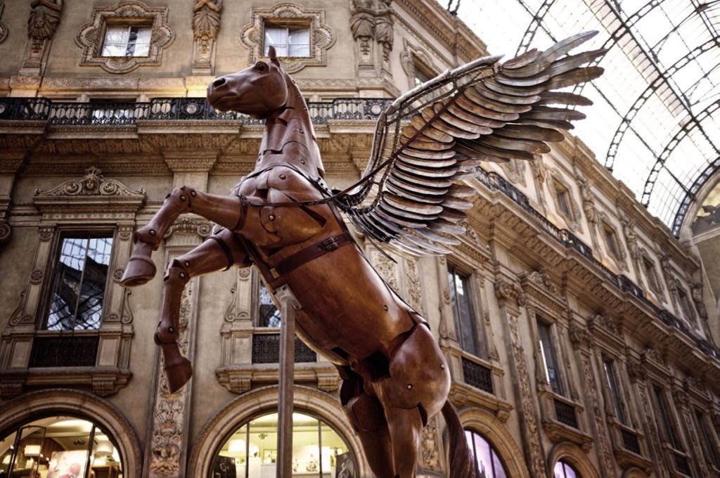 Pegasus in Milan shopping mall