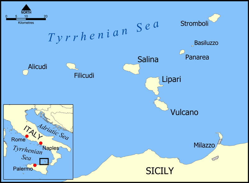 Aeolian Islands Map