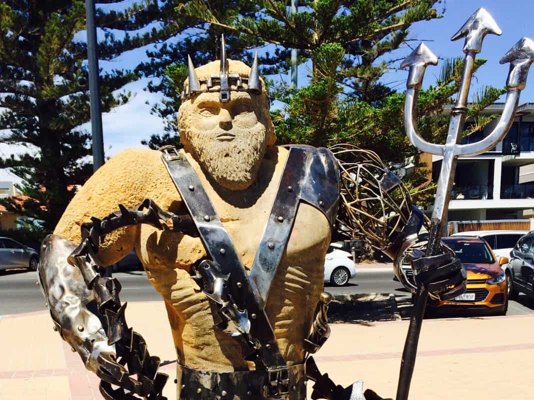 Neptune Statue at Brighton Beach Sculptures Annual Show
