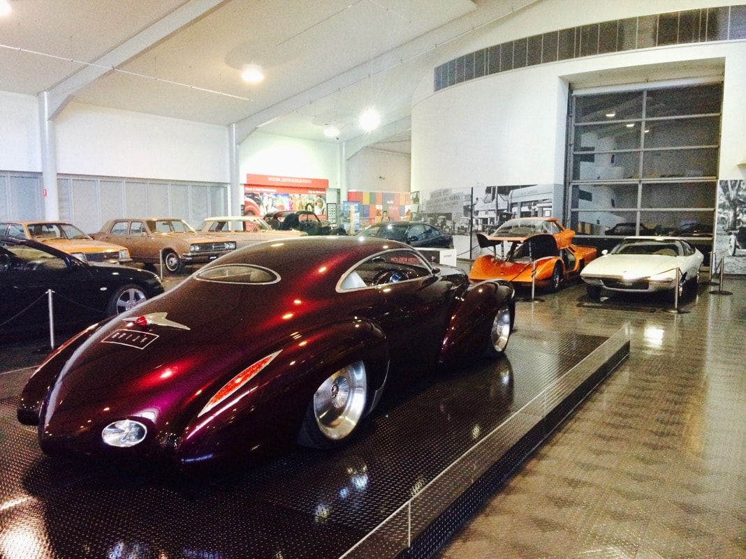 Cars on display at National Motor Museum