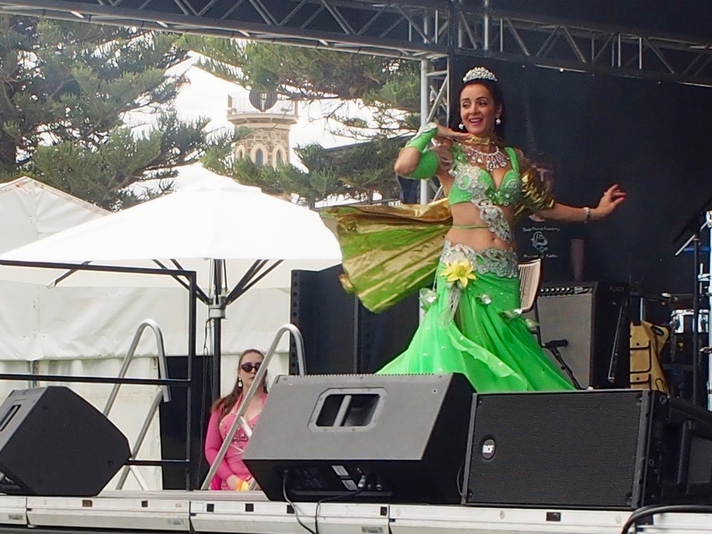 Semaphore Greek Festival Nayima Hassan Belly Dancer on Stage Dancing