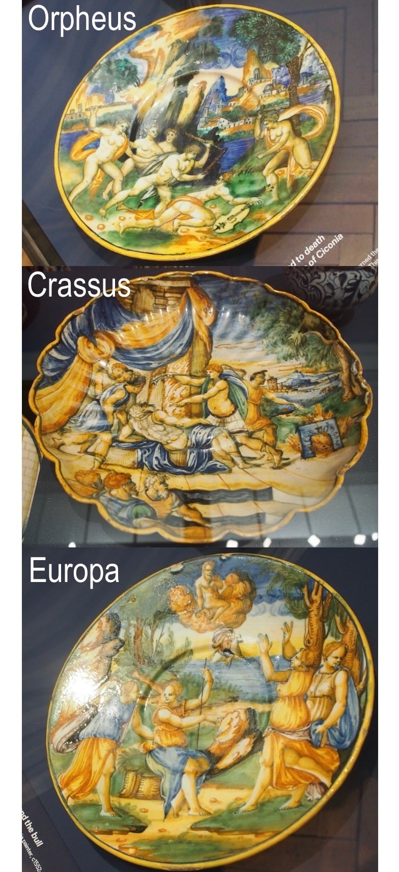 Plates showing Orpheus Crassus and Europa