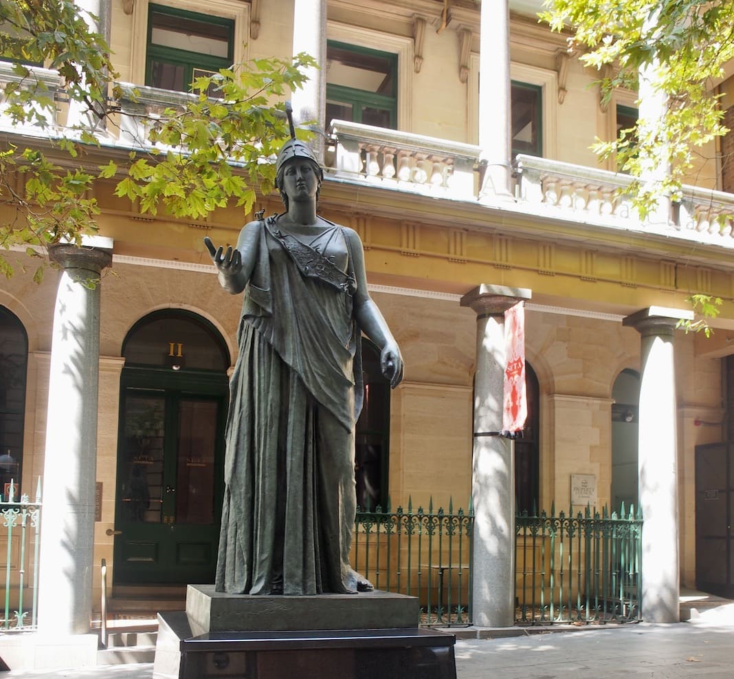 Athena Statue Barrack Street Sydney CBD