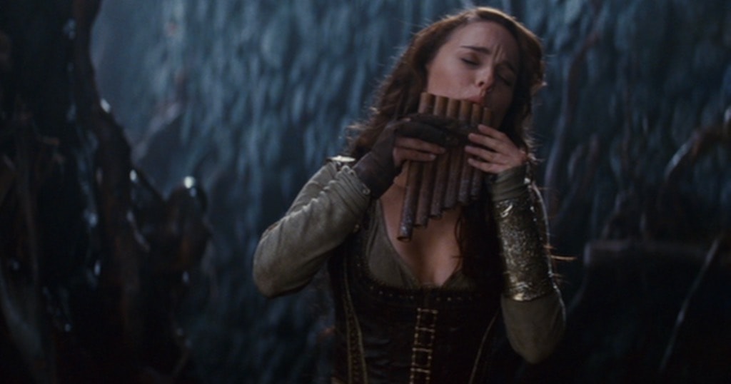 Natalie Portman playing the Panpipes in Your Highness movie