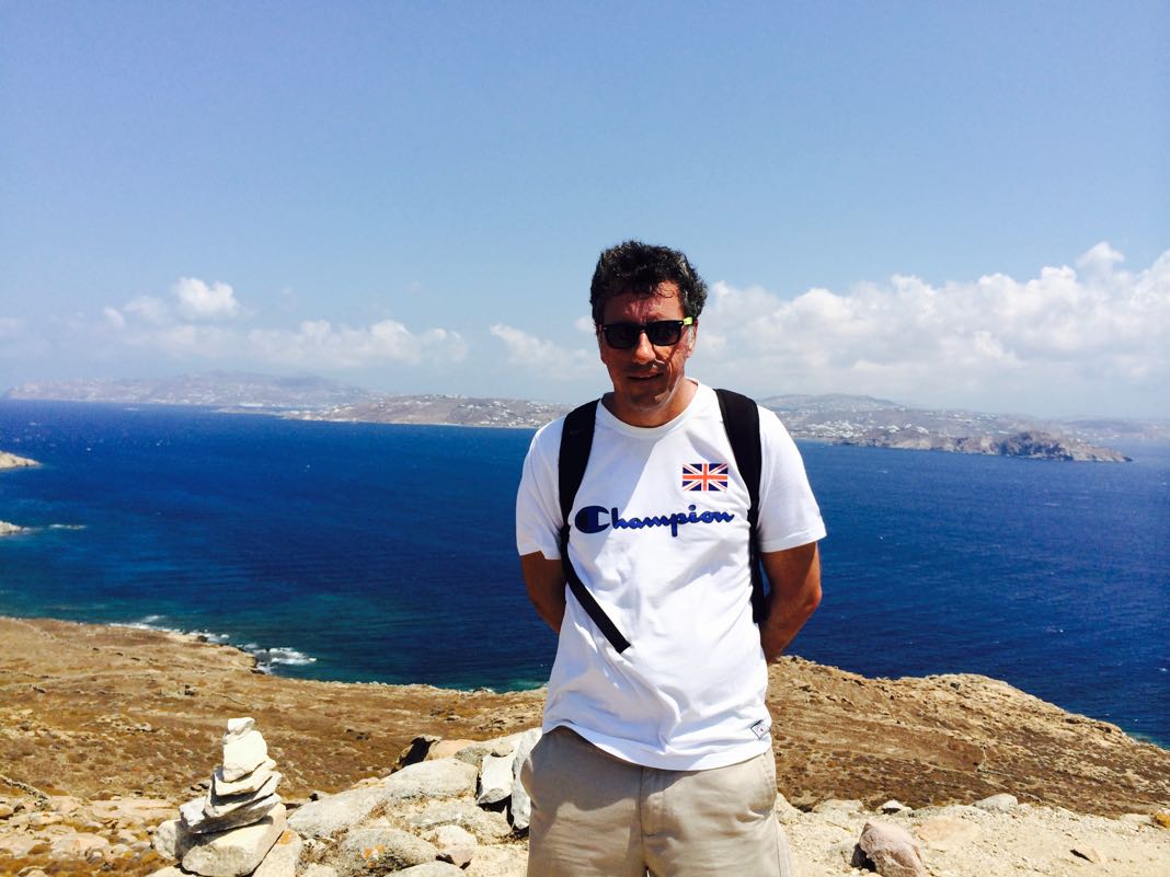 Standing on Mount Kynthos Delos Mykonos