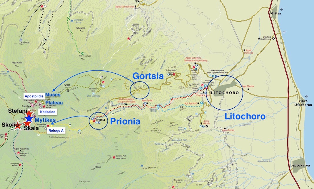 Mount Olympus Prionia Gortsia Map