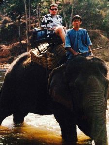 Riding an elephant Thailand