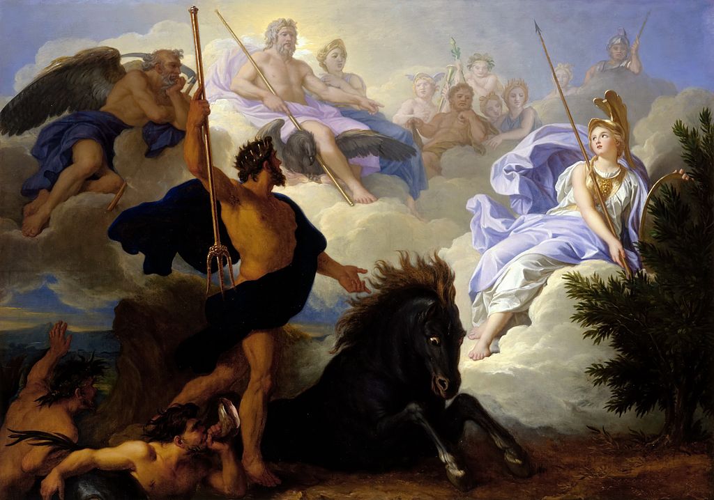 Greek Mythology Paintings Athena and Neptune