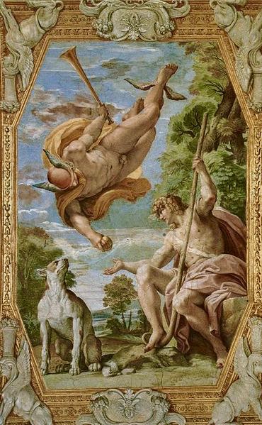 Greek Mythology Paintings in Rome Mercury and Paris