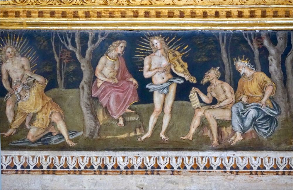 Musical Contest Pan and Apollo Painting Italy