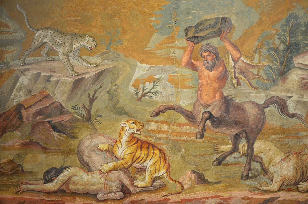 Centaurs-fighting-Wild-Cats-Mosaic