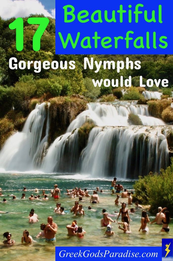 Beautiful Waterfall with Gorgeous Nymphs