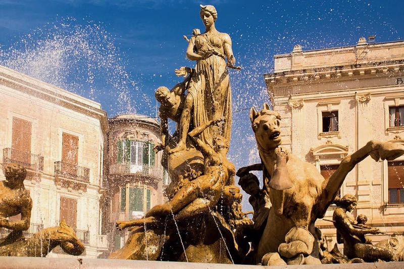 Diana fountain Artemis Piazza Archimede Siracusa Sicily