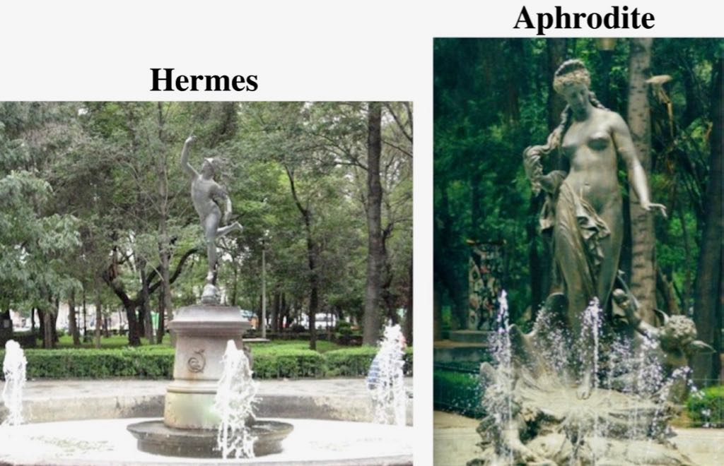 Hermes Mercury Fountain Aphrodite Fountain Mexico City