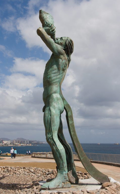 Triton Child of Poseidon and Amphitrite Statue Spain