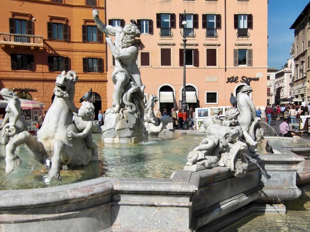 Neptune Fountain Piazza Navona Rome Italy