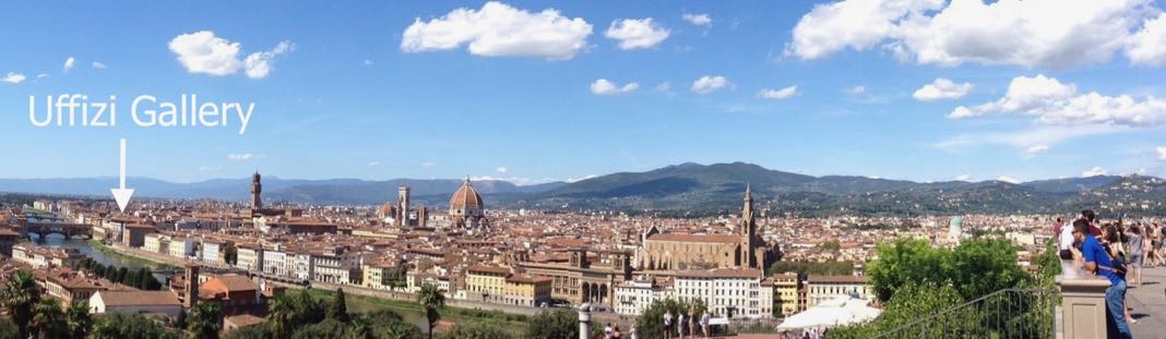 Uffizi Gallery viewed from Piazzale Michelangelo Florence
