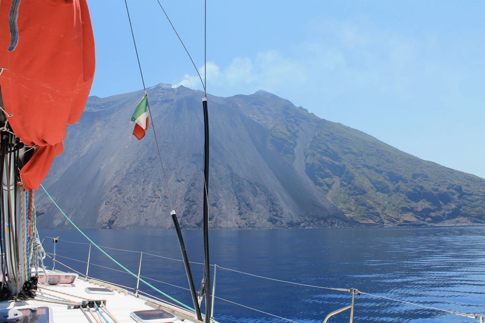 Sailing to Stromboli Island