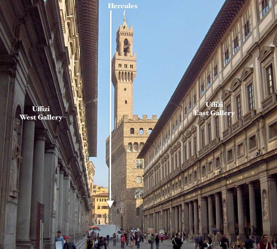 Uffizi Gallery next to Palazzo Vecchio
