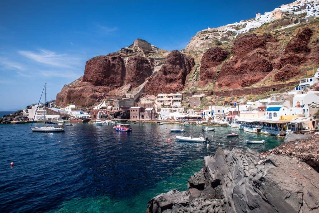 Best Hidden Gems in Greece Amoudi Bay-Santorini