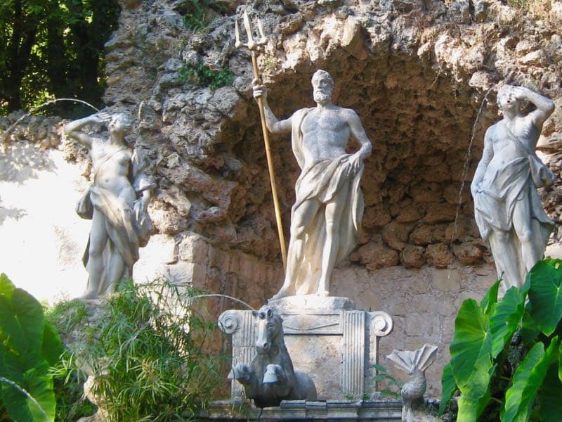 Neptune Poseidon Fountain Trsteno Croatia