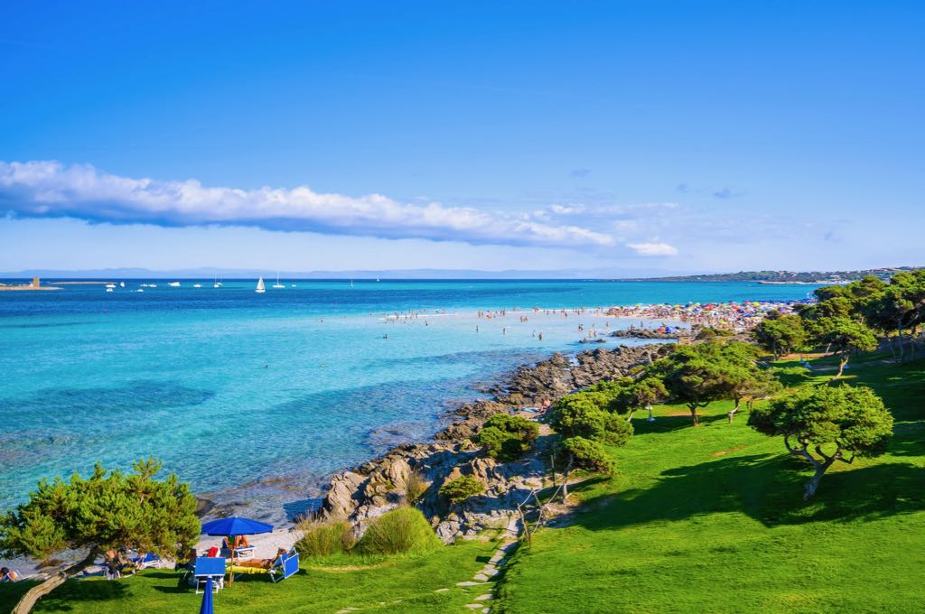 View of La Pelosa Stintino Sardinia Italy