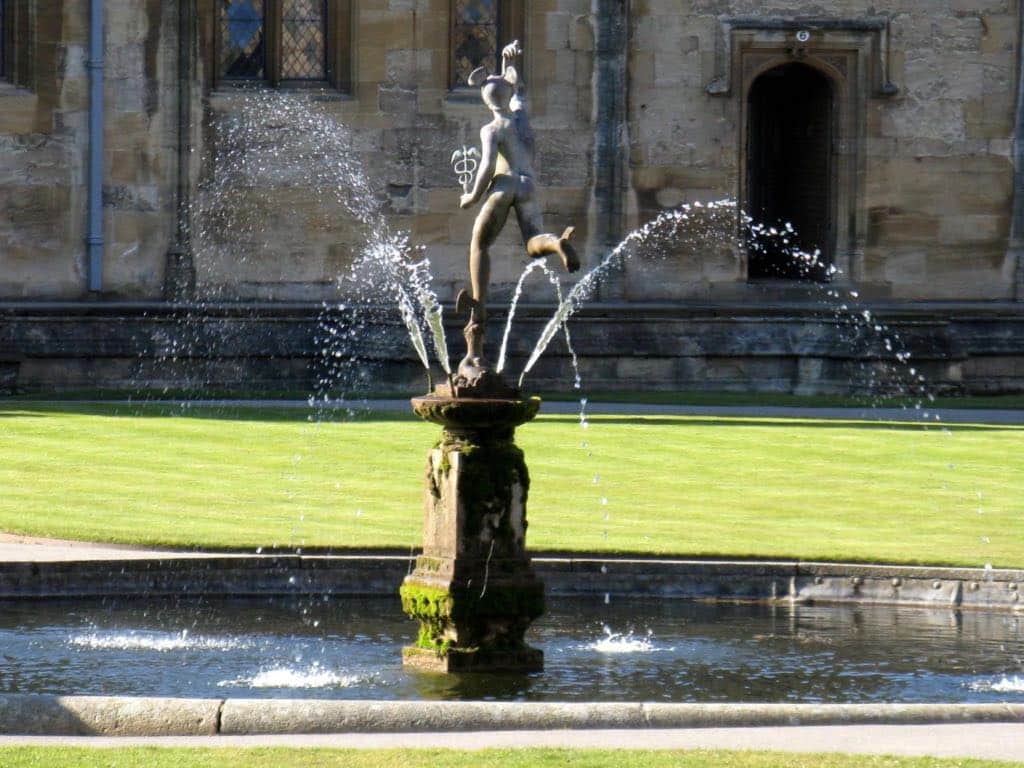 Mercury Fountain in Tom Quad Christ Church-Oxford