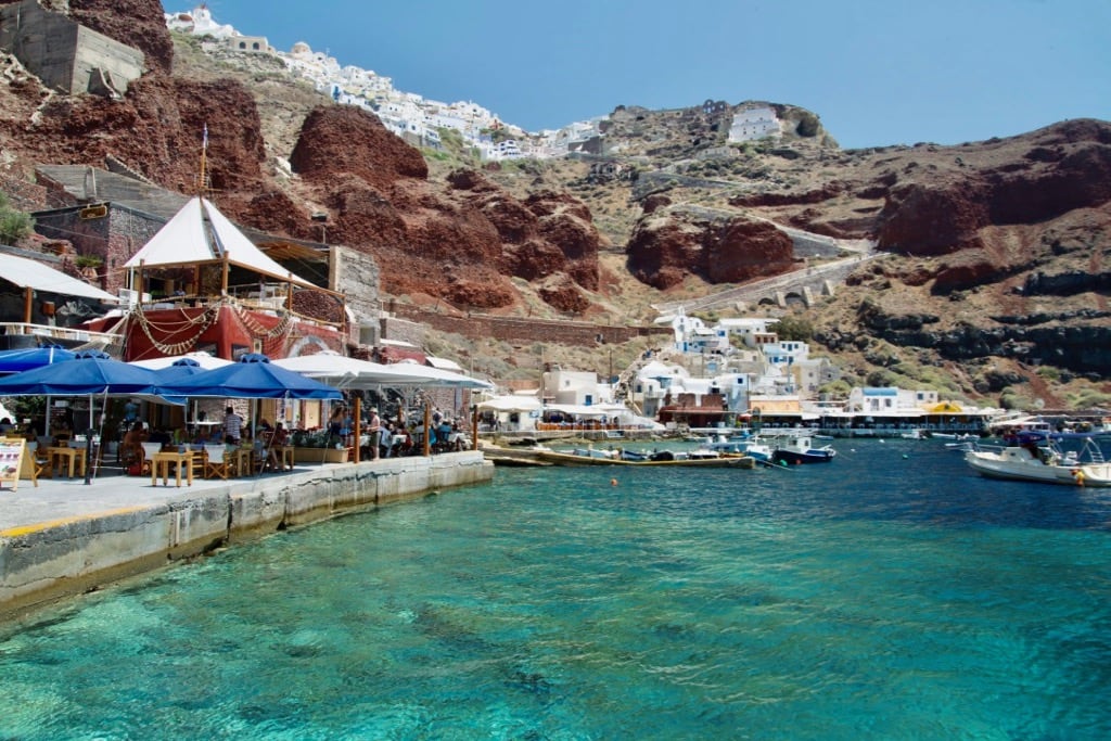 Amoudi Bay below Oia in Santorini