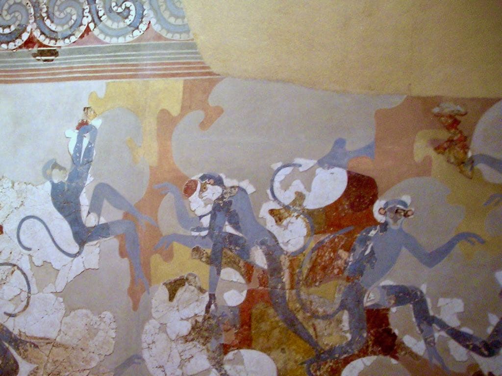 Blue Monkeys Wall Mural Akrotiri Fira Museum