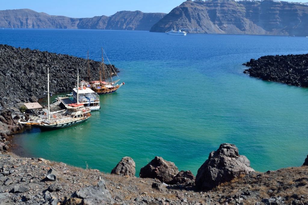 Boats at Nea Kameni