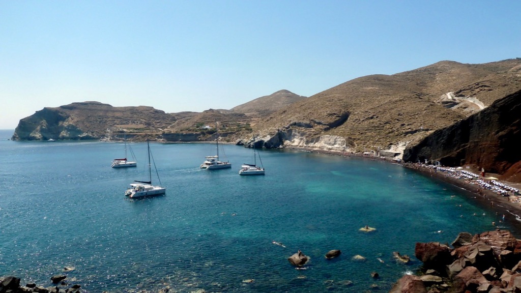 Famous Red Beach in Santorini