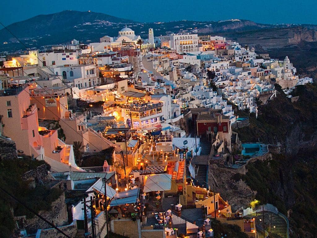 Fira at dusk