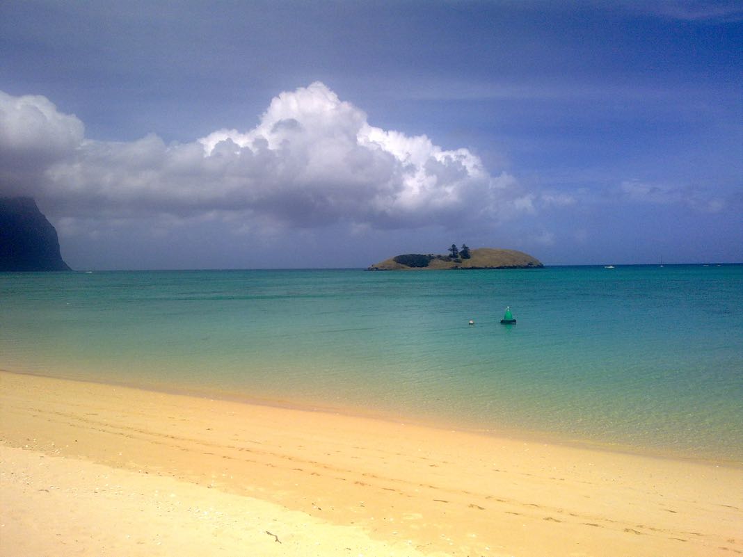 Lord Howe beach View to Blackburn Island Rabbit Island