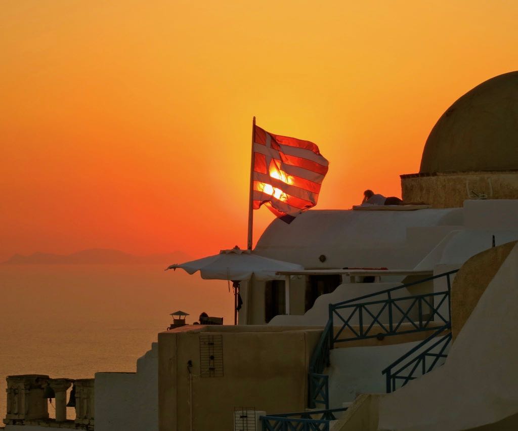 Magnificent sunset in Santorini