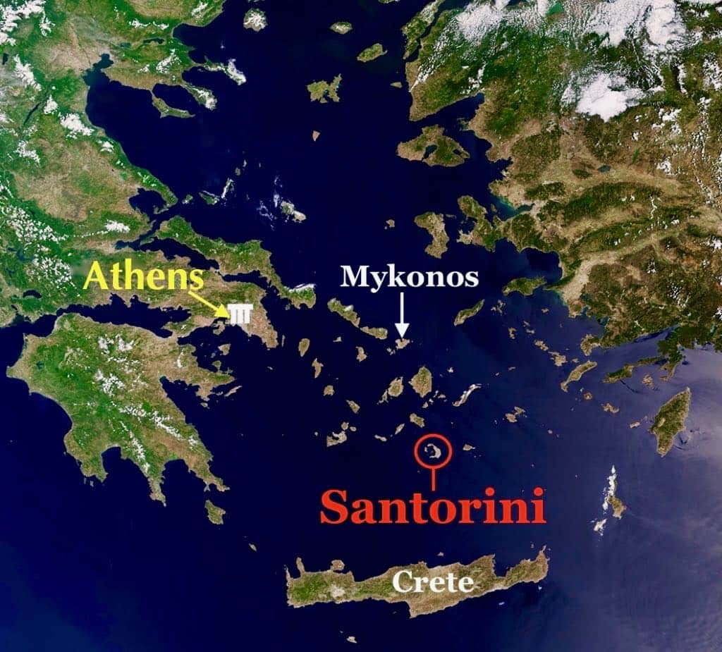 Map of Santorini Greek Islands