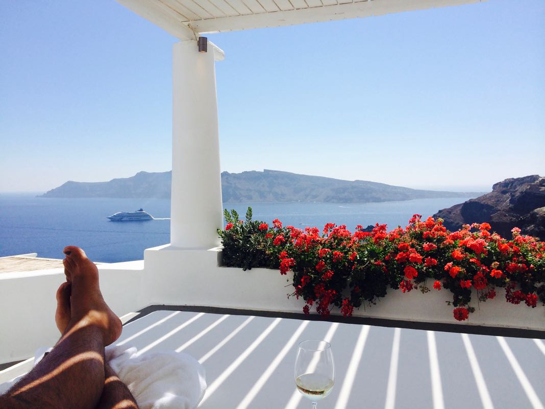 Relaxing at Katikies Hotel Santorini