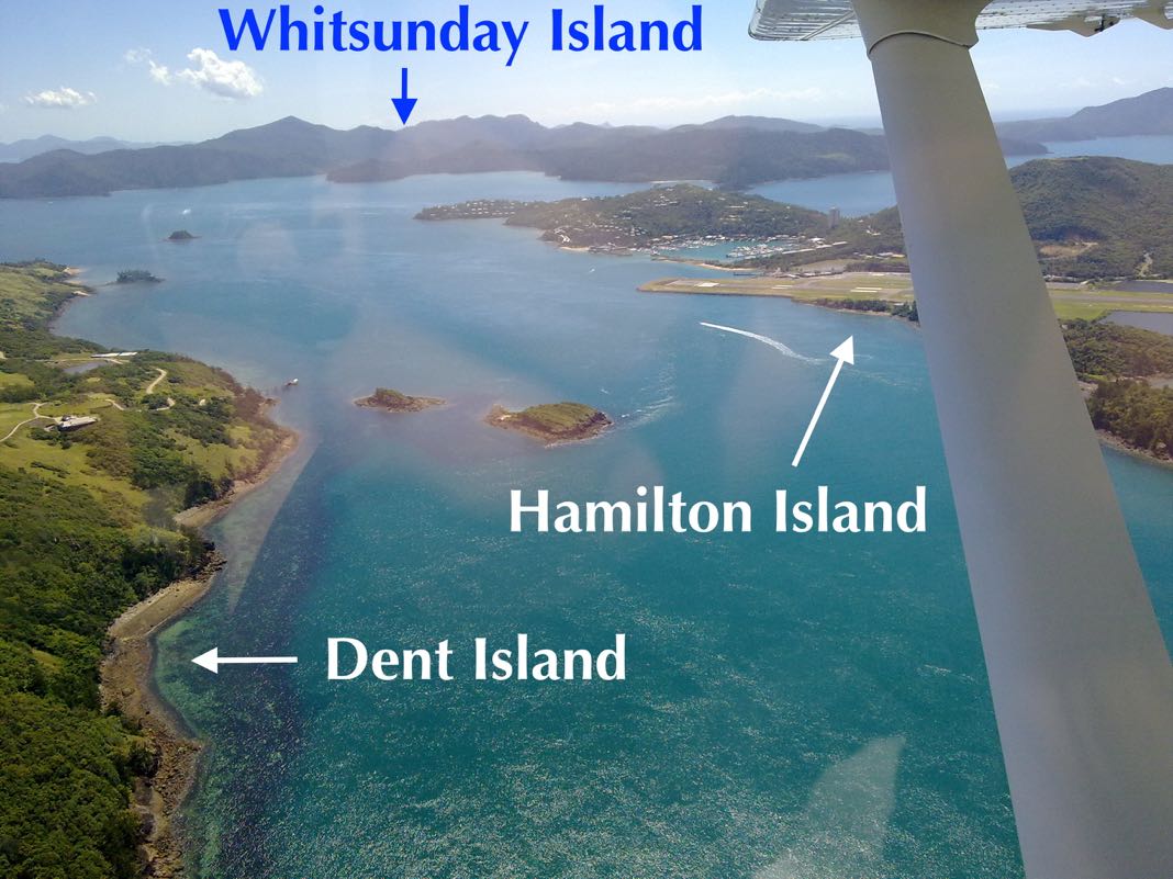 View of Hamilton Island from the air