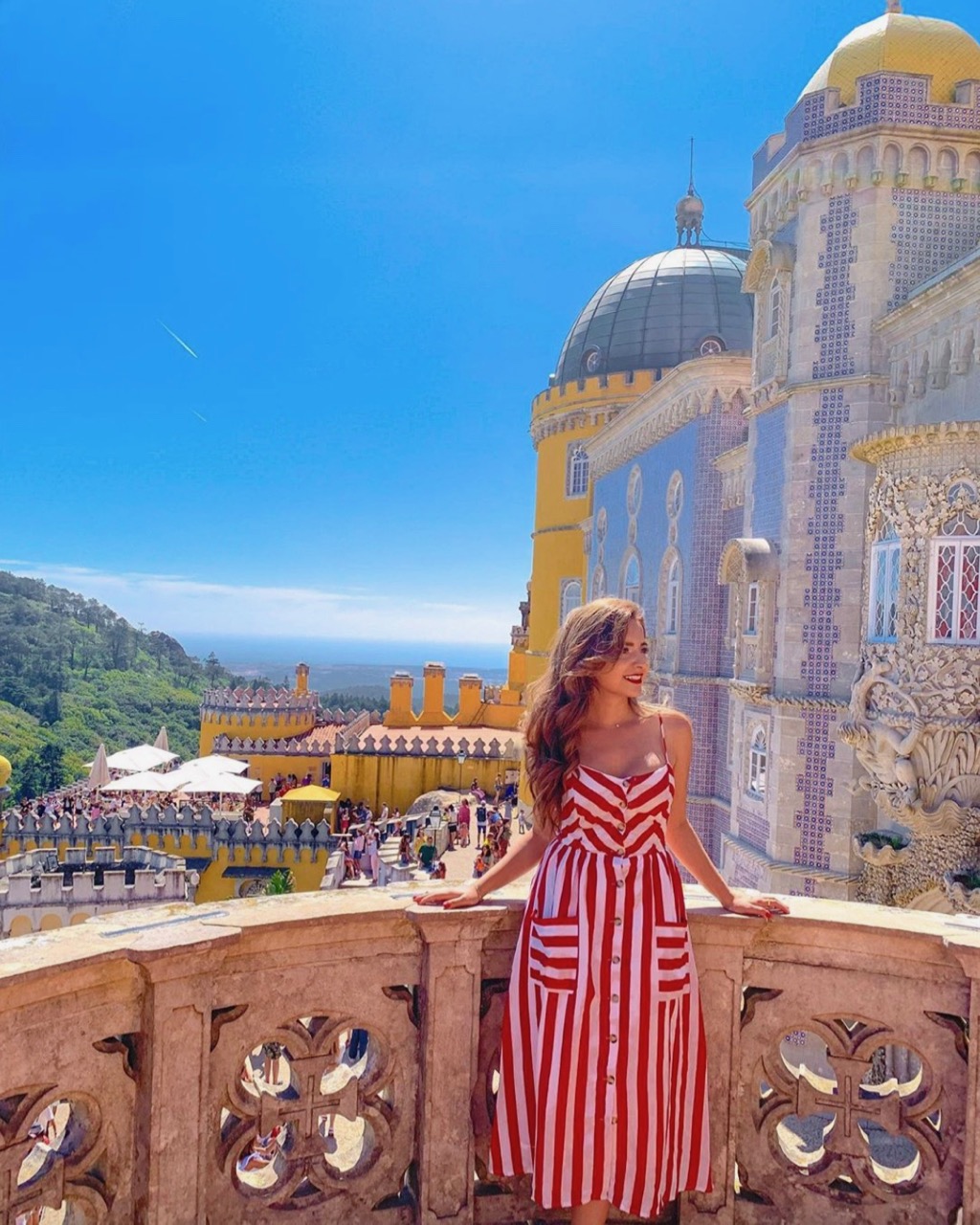 Beautiful woman at Pena Palace in Sintra