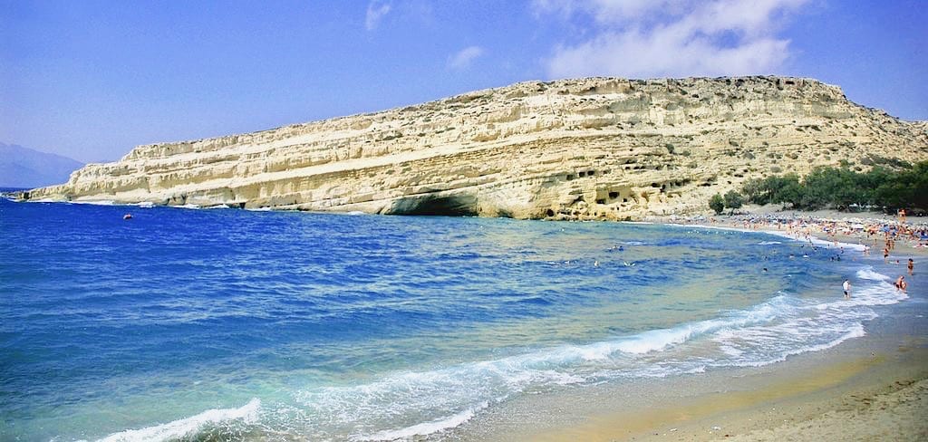 Best beach in Crete Matala beach