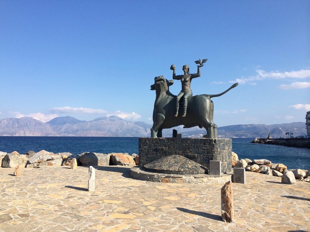 The Abduction of Europa sculpture Agios Nikolaos Crete
