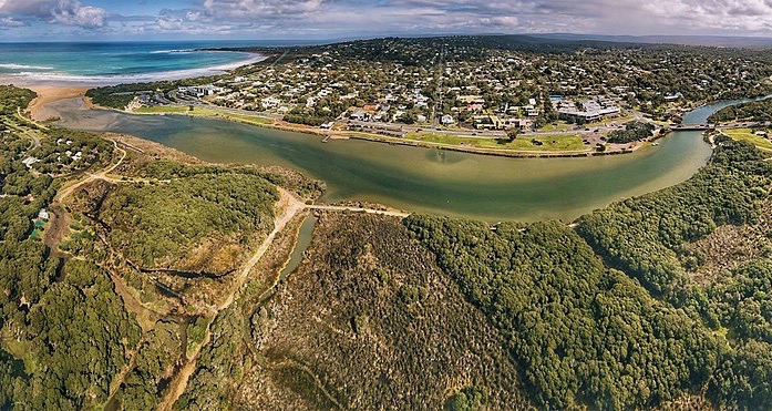 Aerial view township of Anglesea Victoria