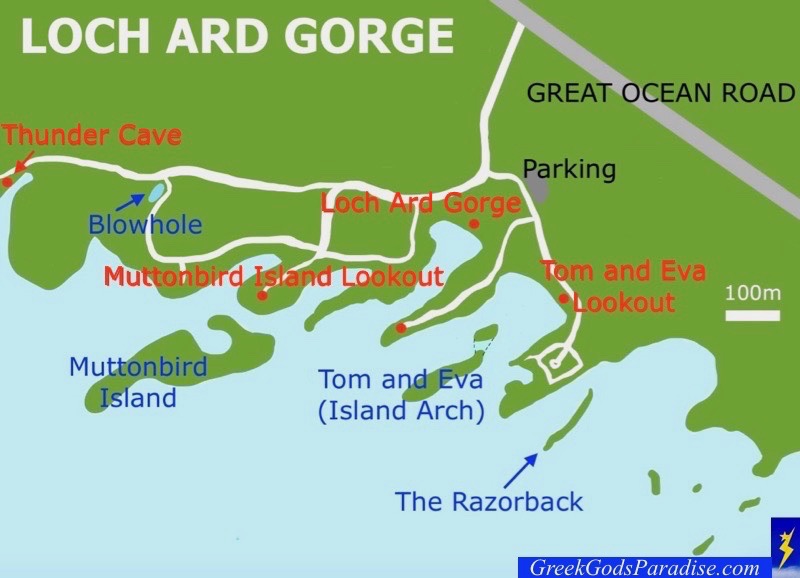 Loch Ard Gorge Map Great Ocean Road Victoria