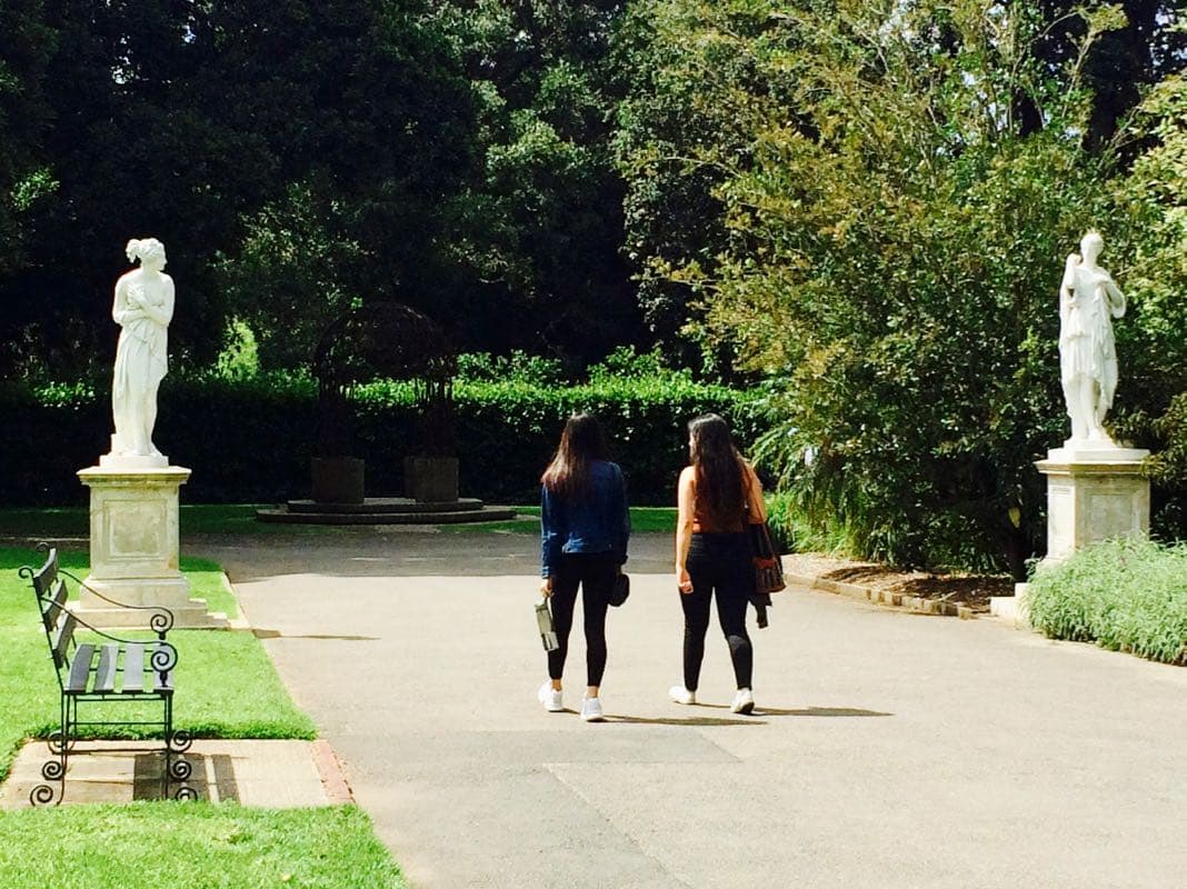 Adelaide Botanic Gardens Entrance between Goddess statues