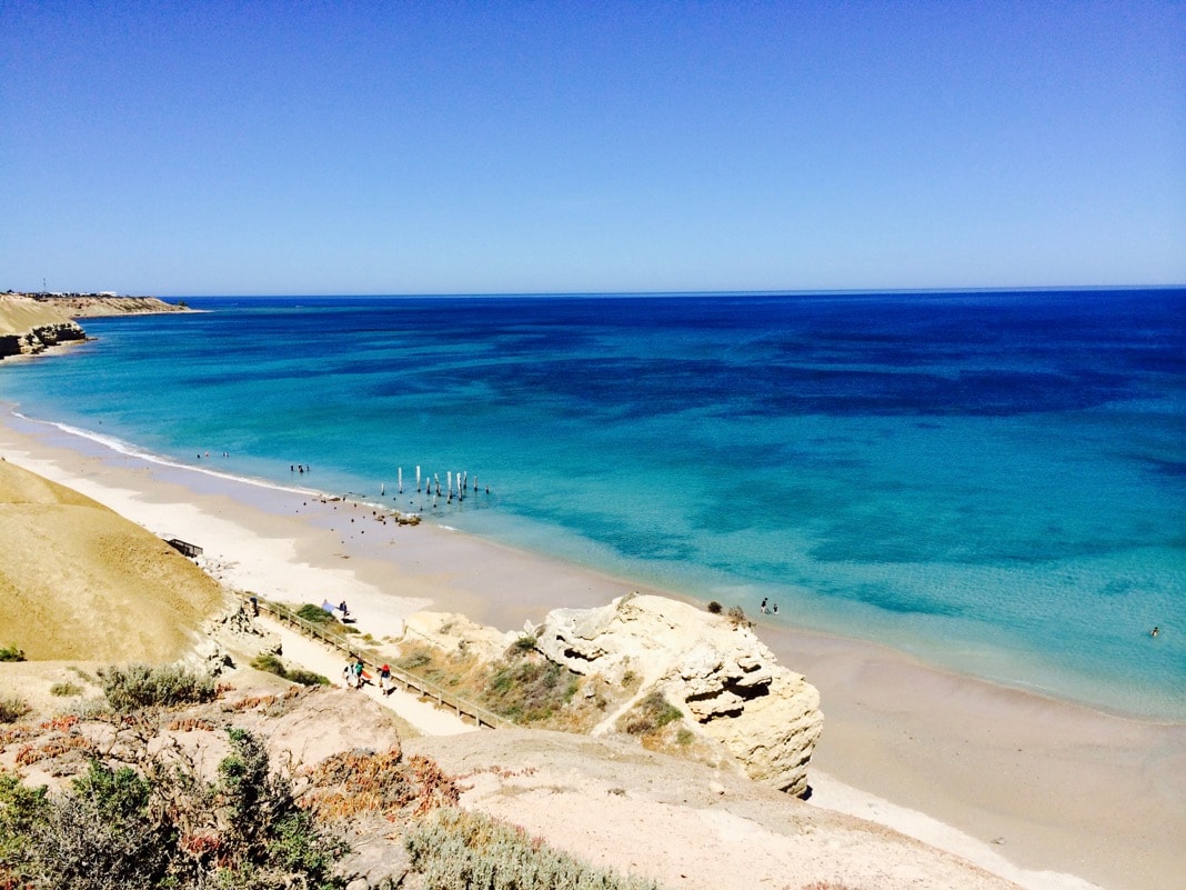 View of Port Willunga Beach from the cliffs