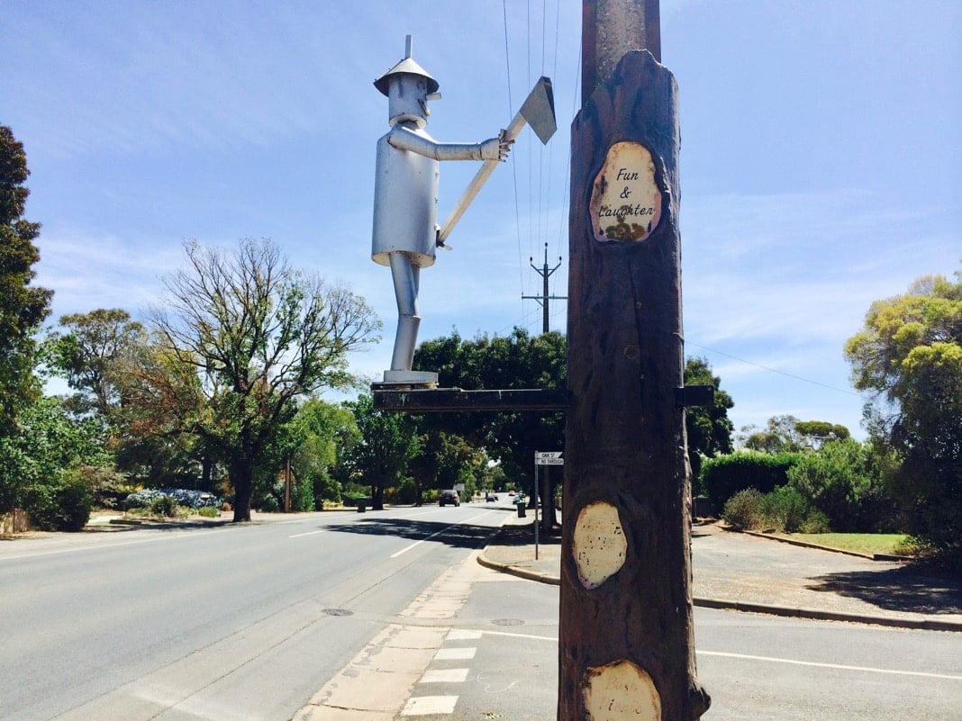 Tin Man Light Pole Tanunda Barossa Valley Guide