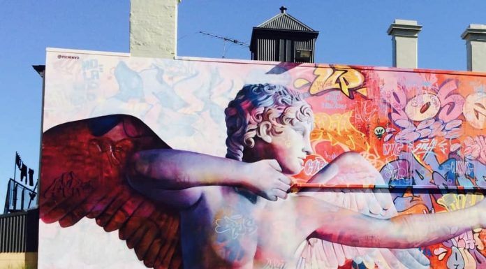 Wonderwall Street Art in Port Adelaide Cupid Mural